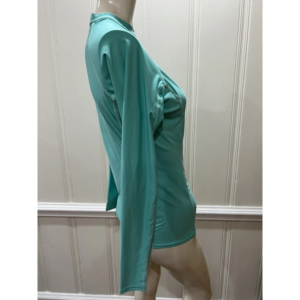 ONeill Skins Rash Guard Shirt Womens L Shirt Green UPF 50+ Long Sleeve Surf